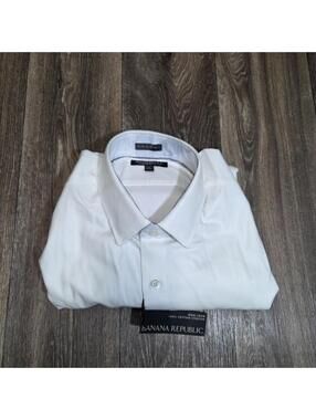 Banana Republic Camden Standard Fit XL 100% Cotton LS Shirt $79.50 NWT White